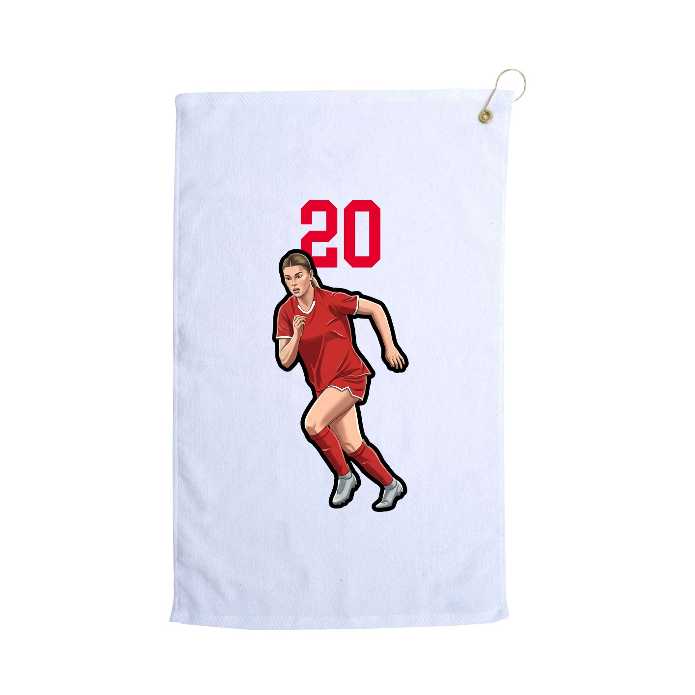 Golf Towel — Number Top in White