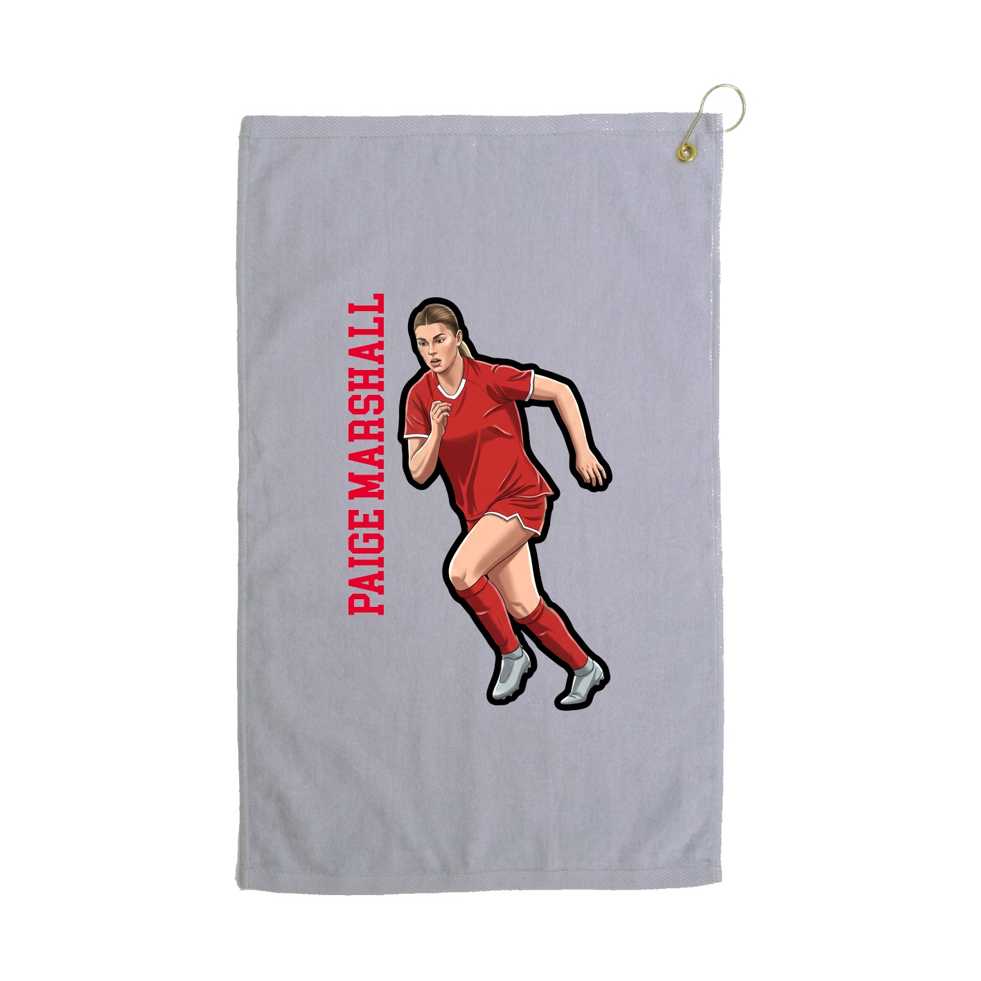 Golf Towel — Name Vertical in Grey