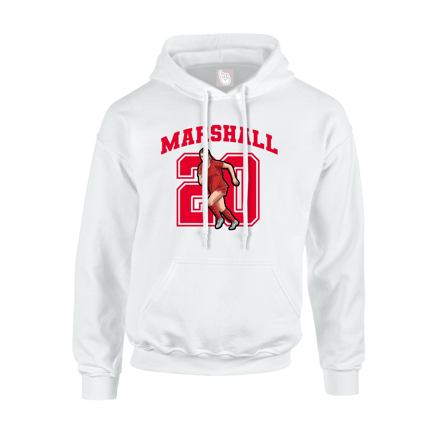 Hoodie — Number in White