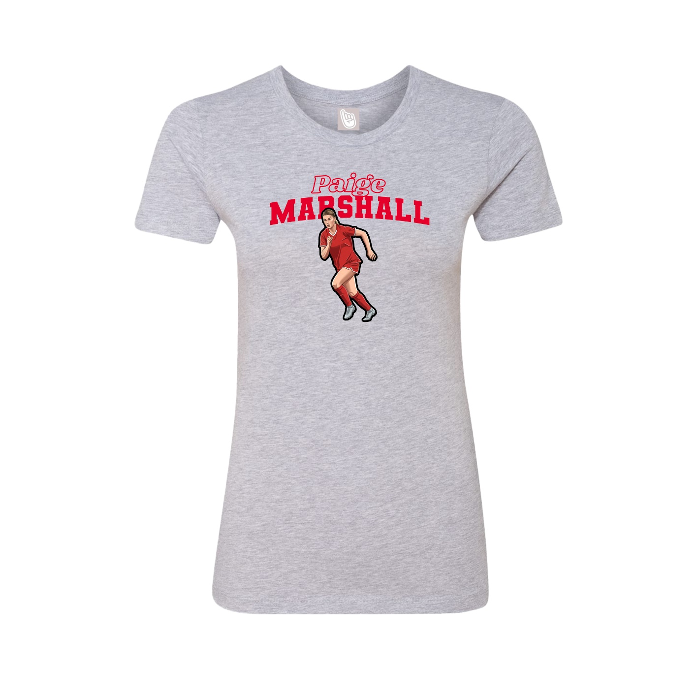 Fitted Women's Tee — Name Arch in Grey