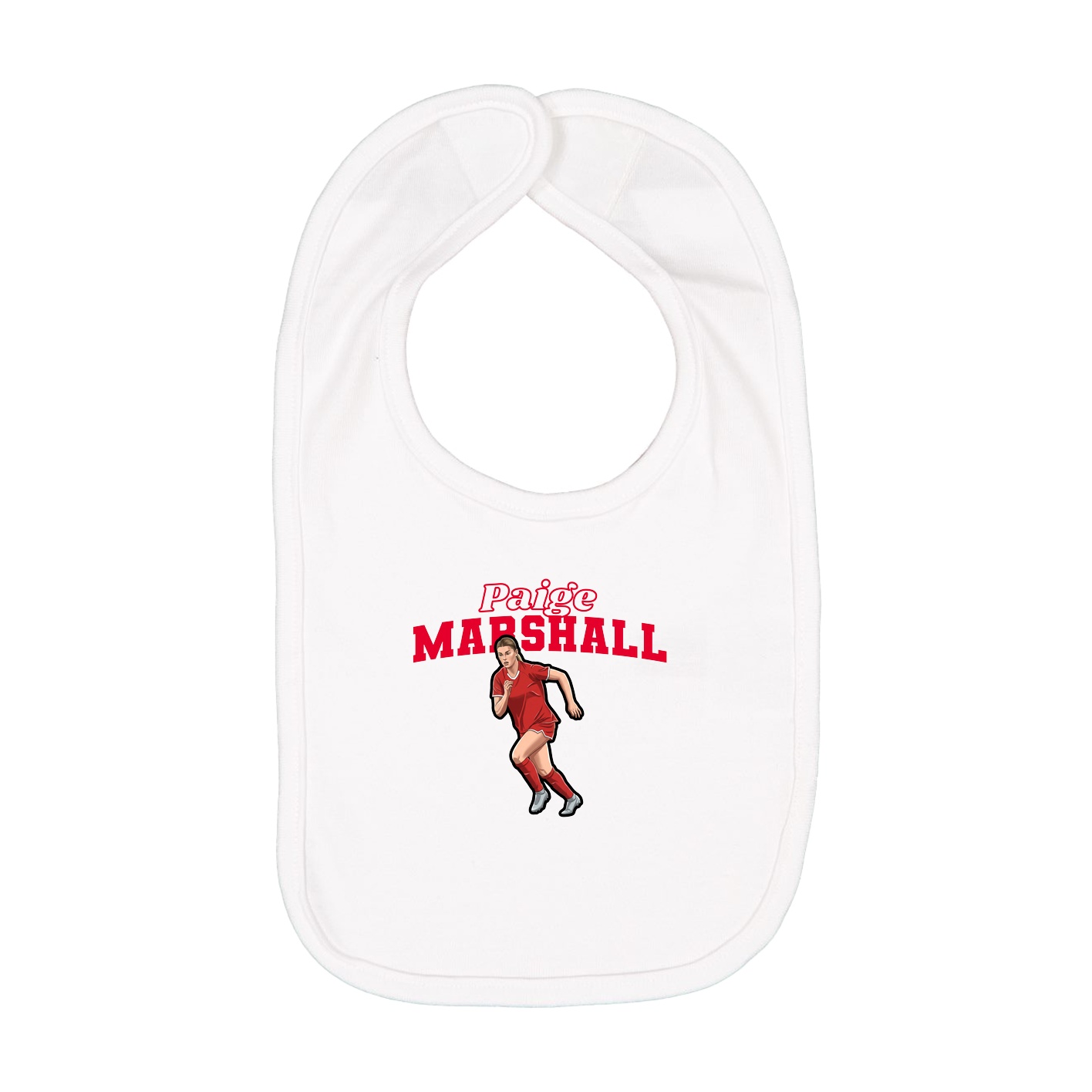 Infant Bib — Name Arch in White