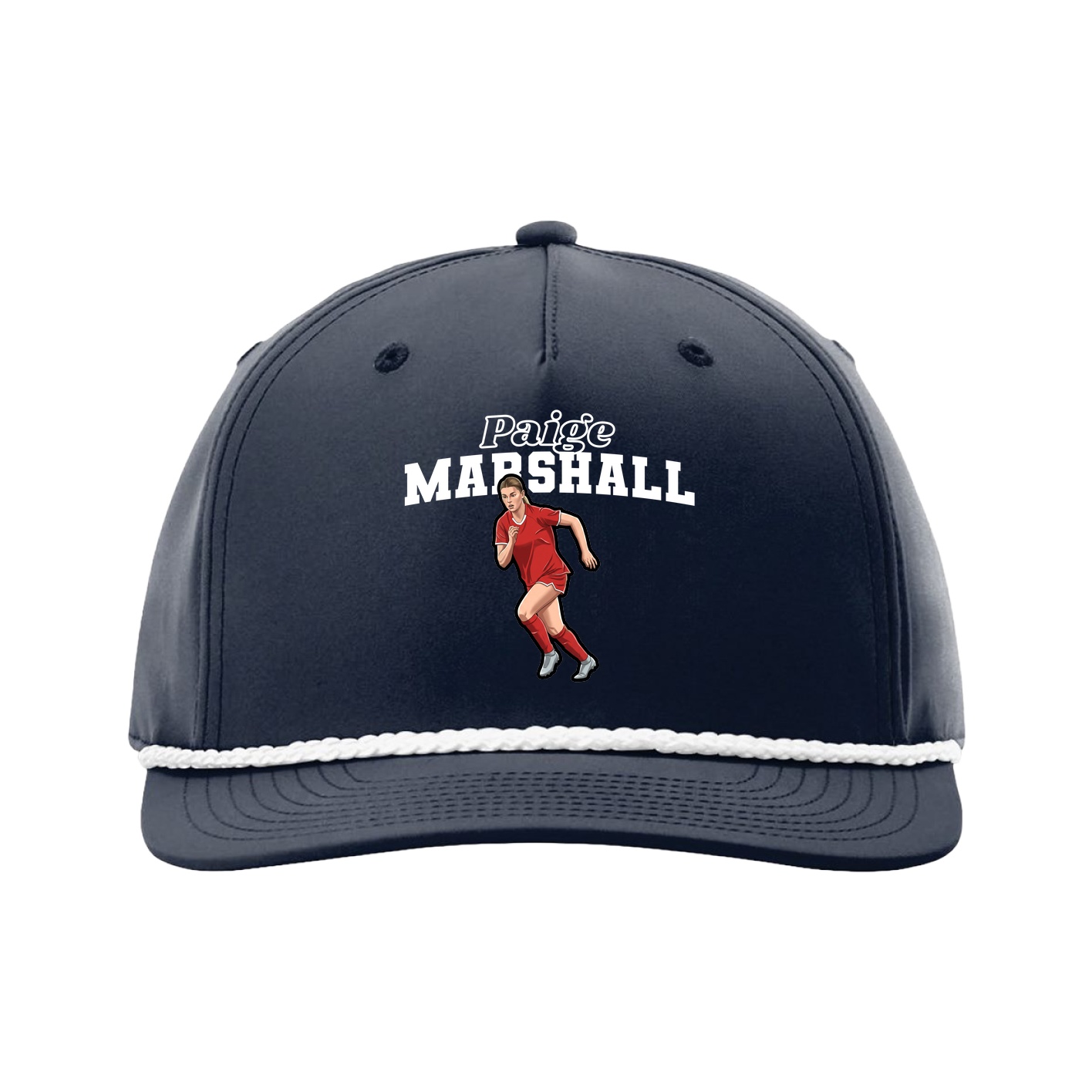 Five-Panel Classic Rope Cap — Name Arch in Navy