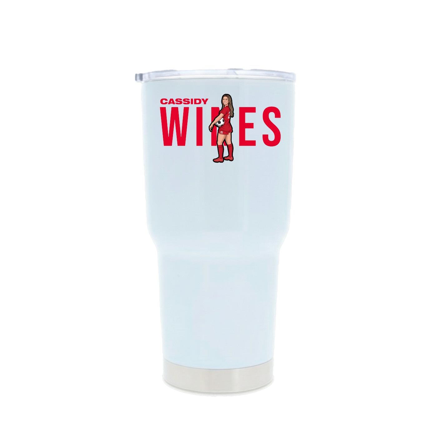 30oz Stainless Steel Tumbler — Player Name in White