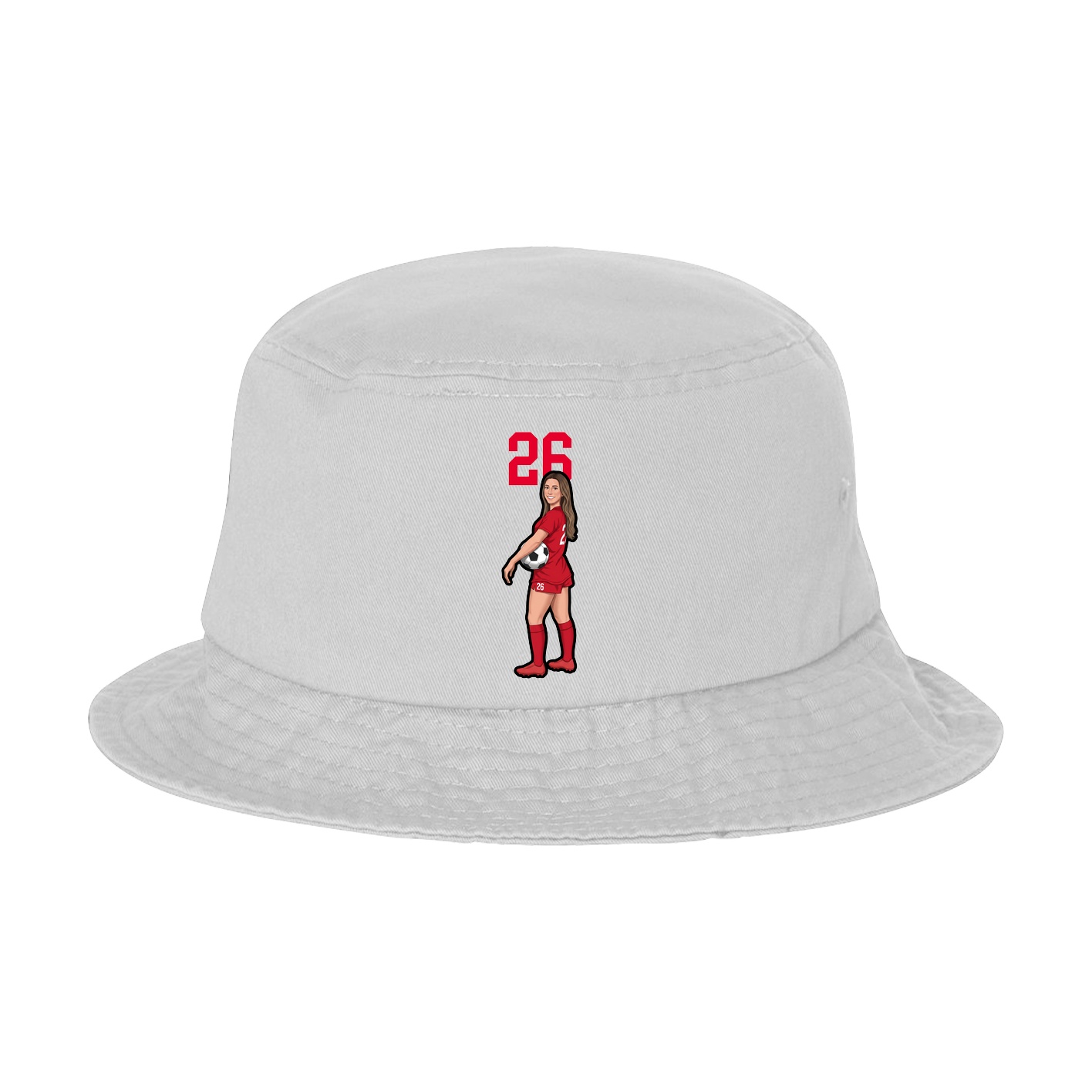 Bucket Cap — Number Top in White