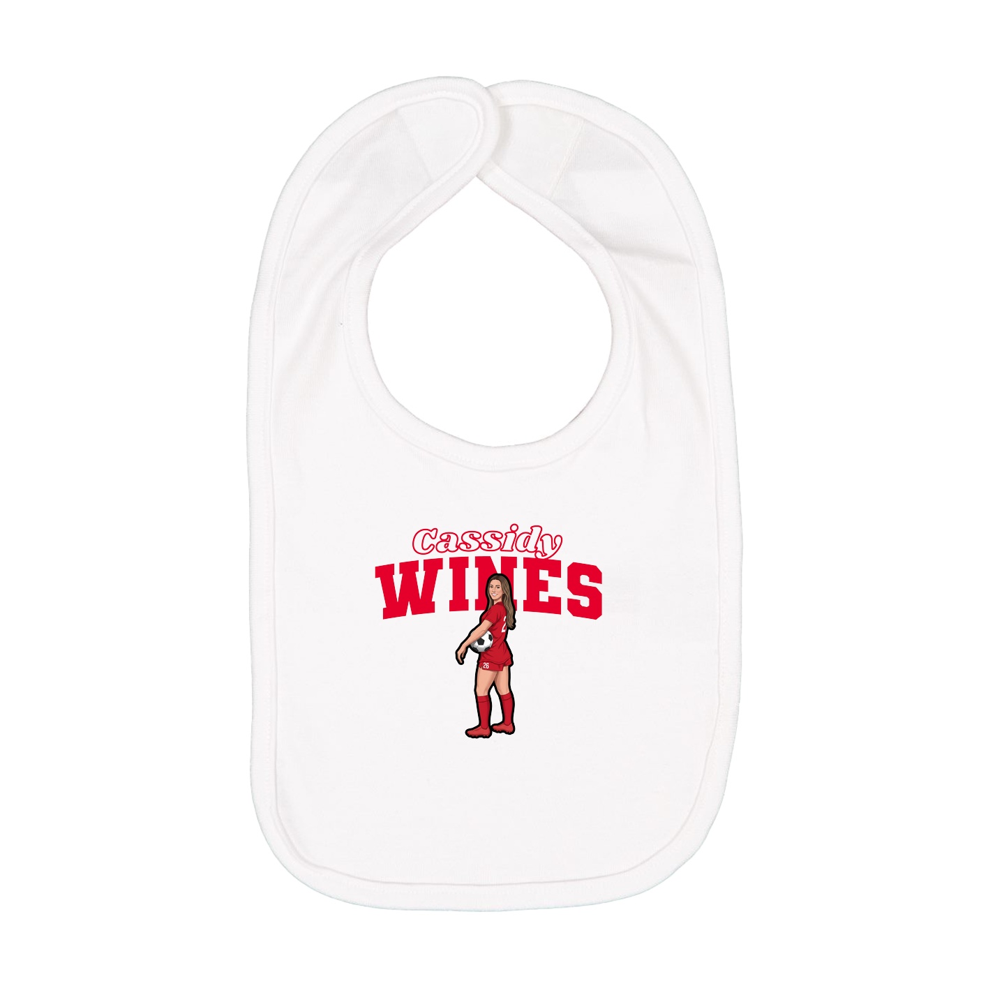 Infant Bib — Name Arch in White