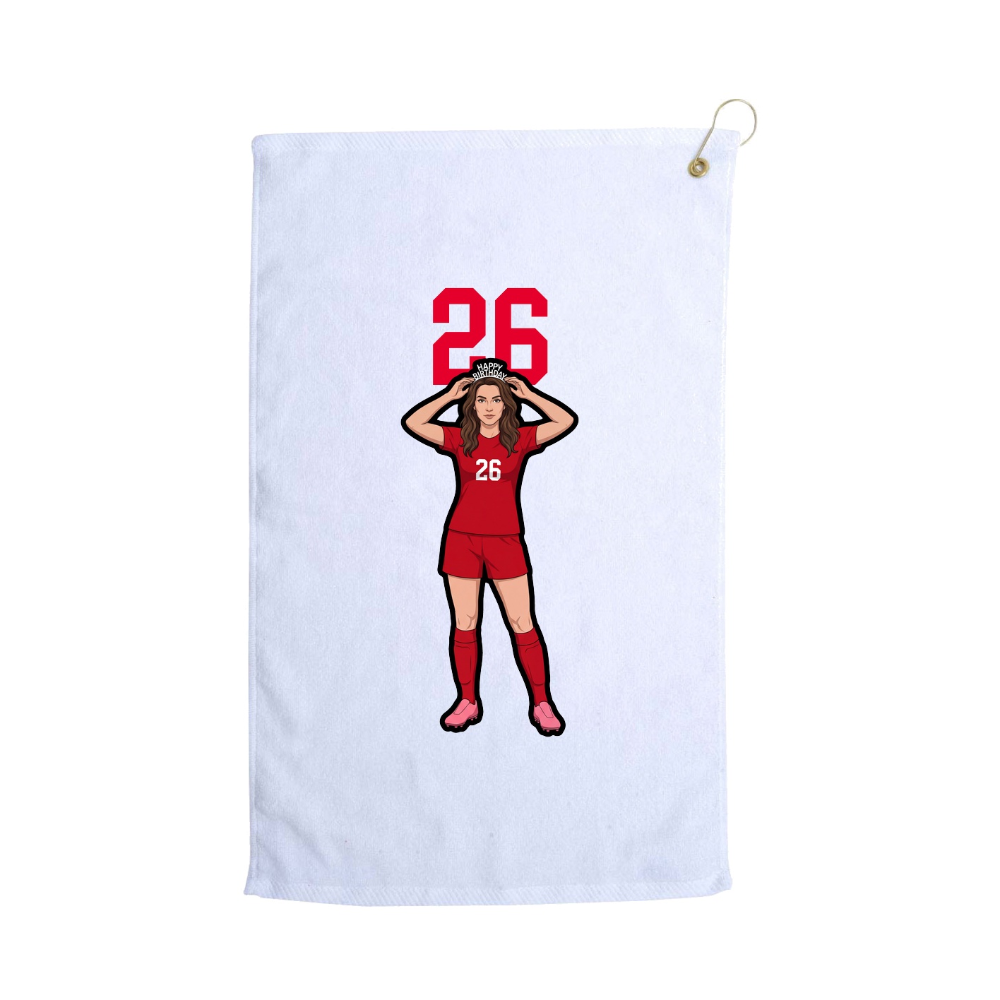 Golf Towel — Number Top in White