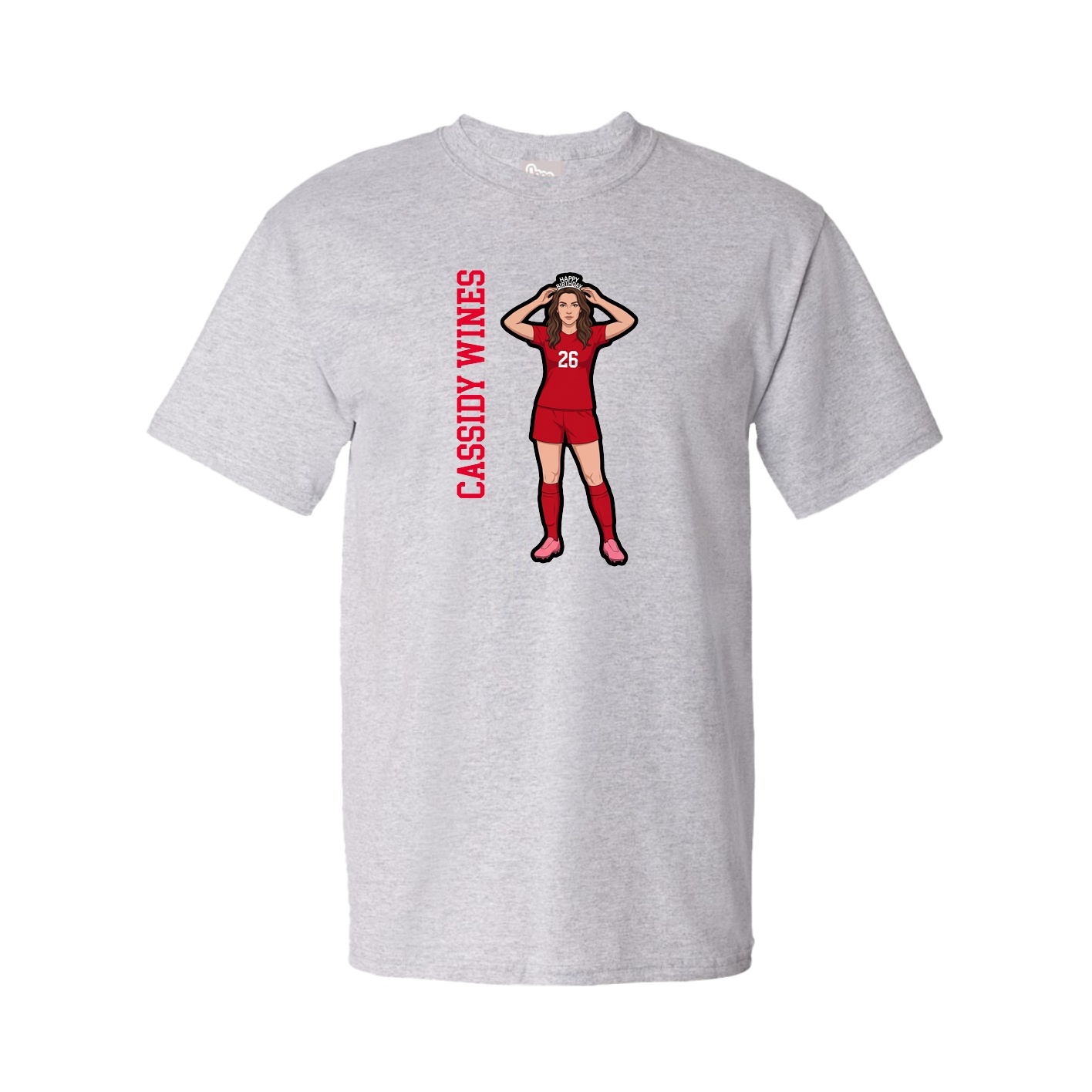 Tee — Name Vertical in Grey