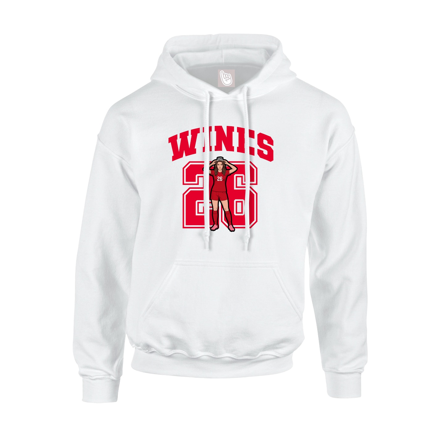 Youth Hoodie — Number in White