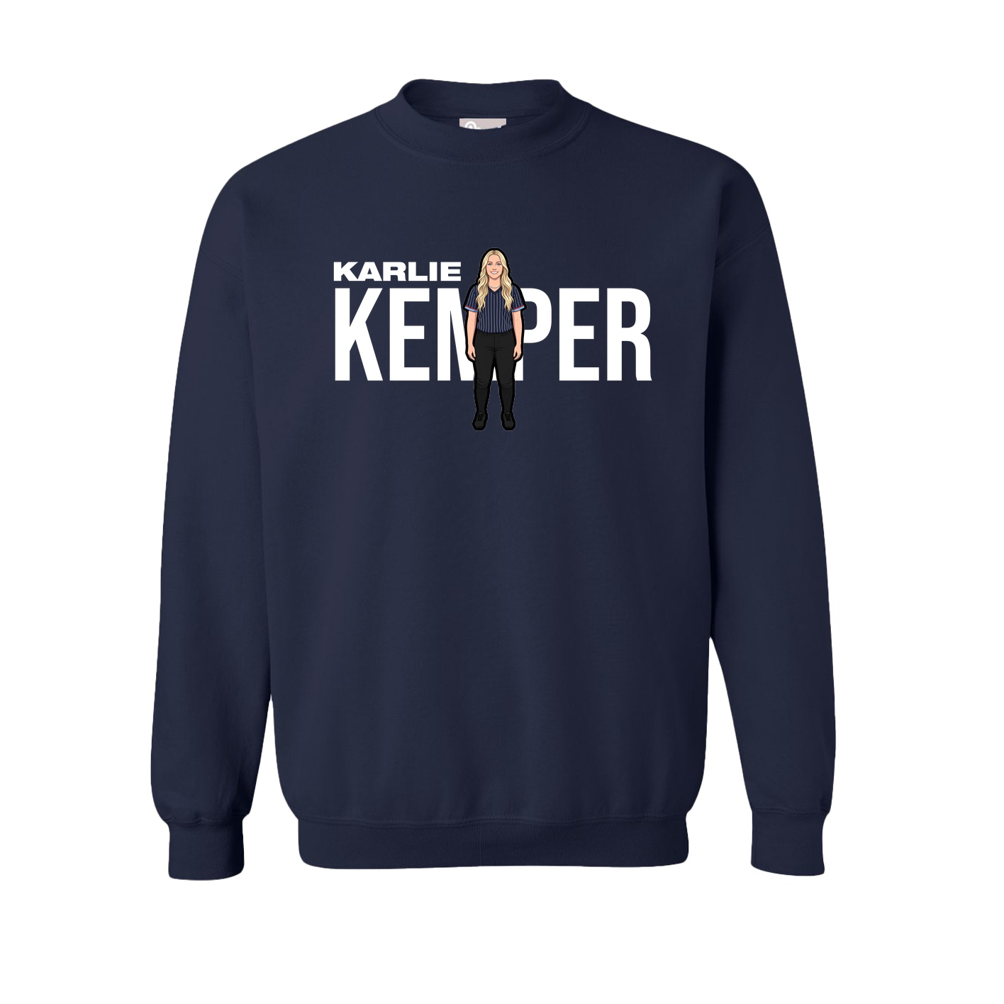 Fleece Crew — Player Name in Navy