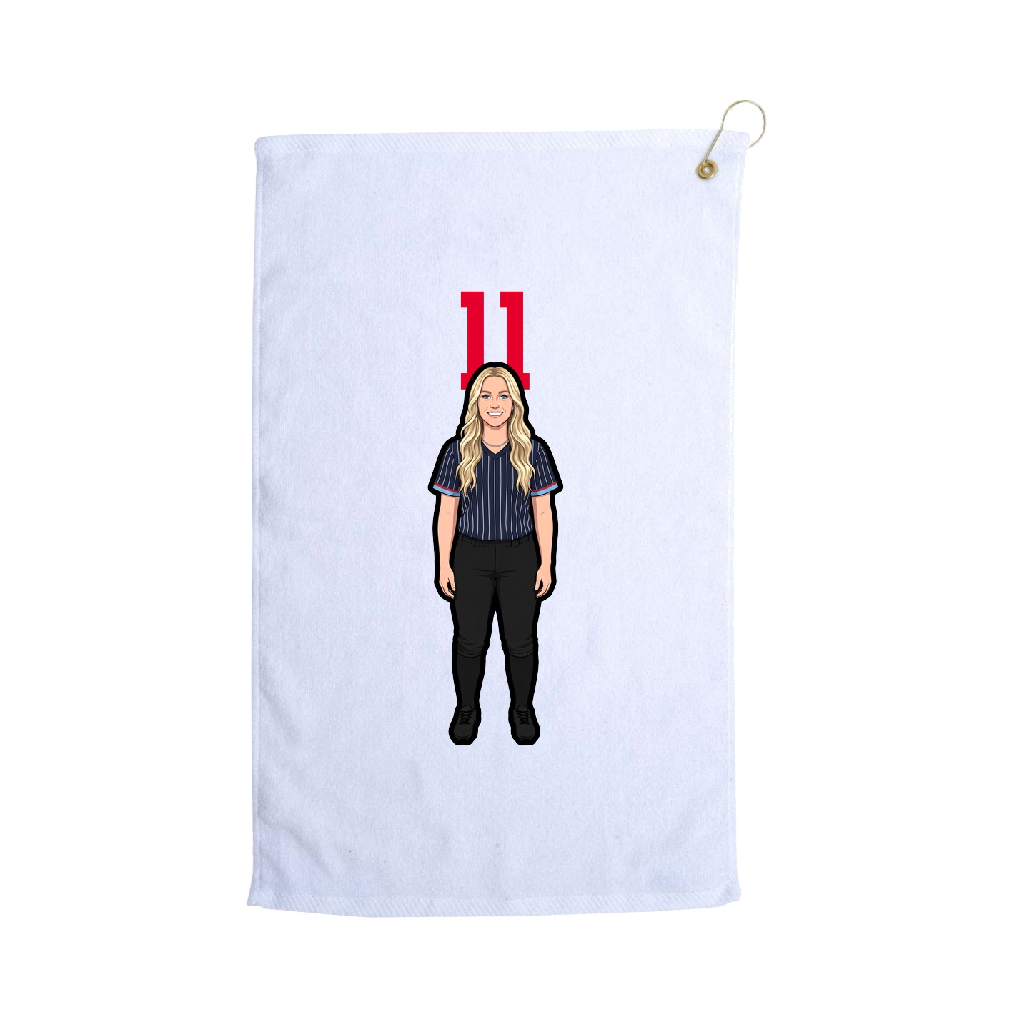 Golf Towel — Number Top in White