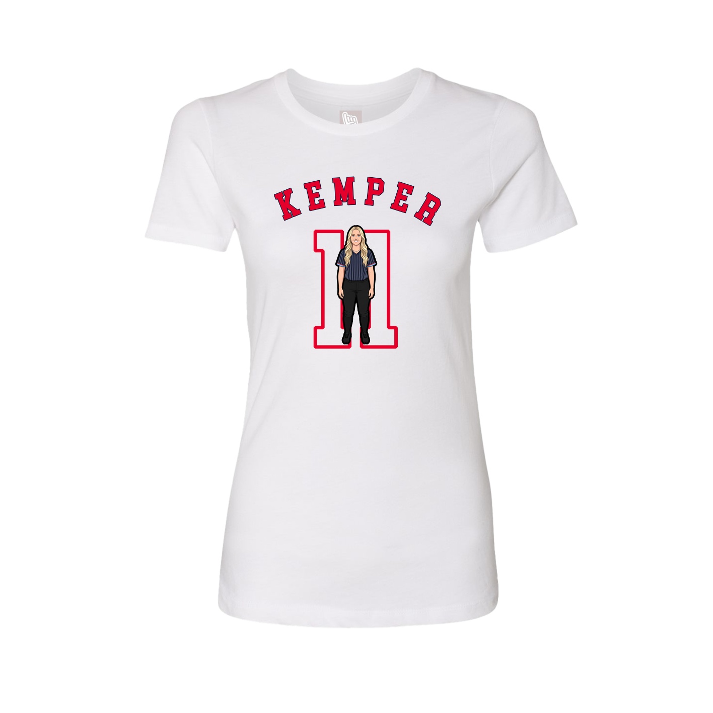 Fitted Women's Tee — Shirsey Arch in White
