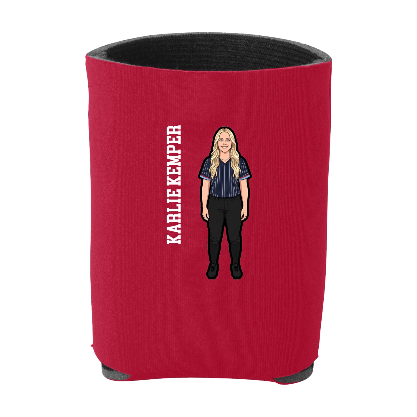 Can Holder — Name Vertical in Red