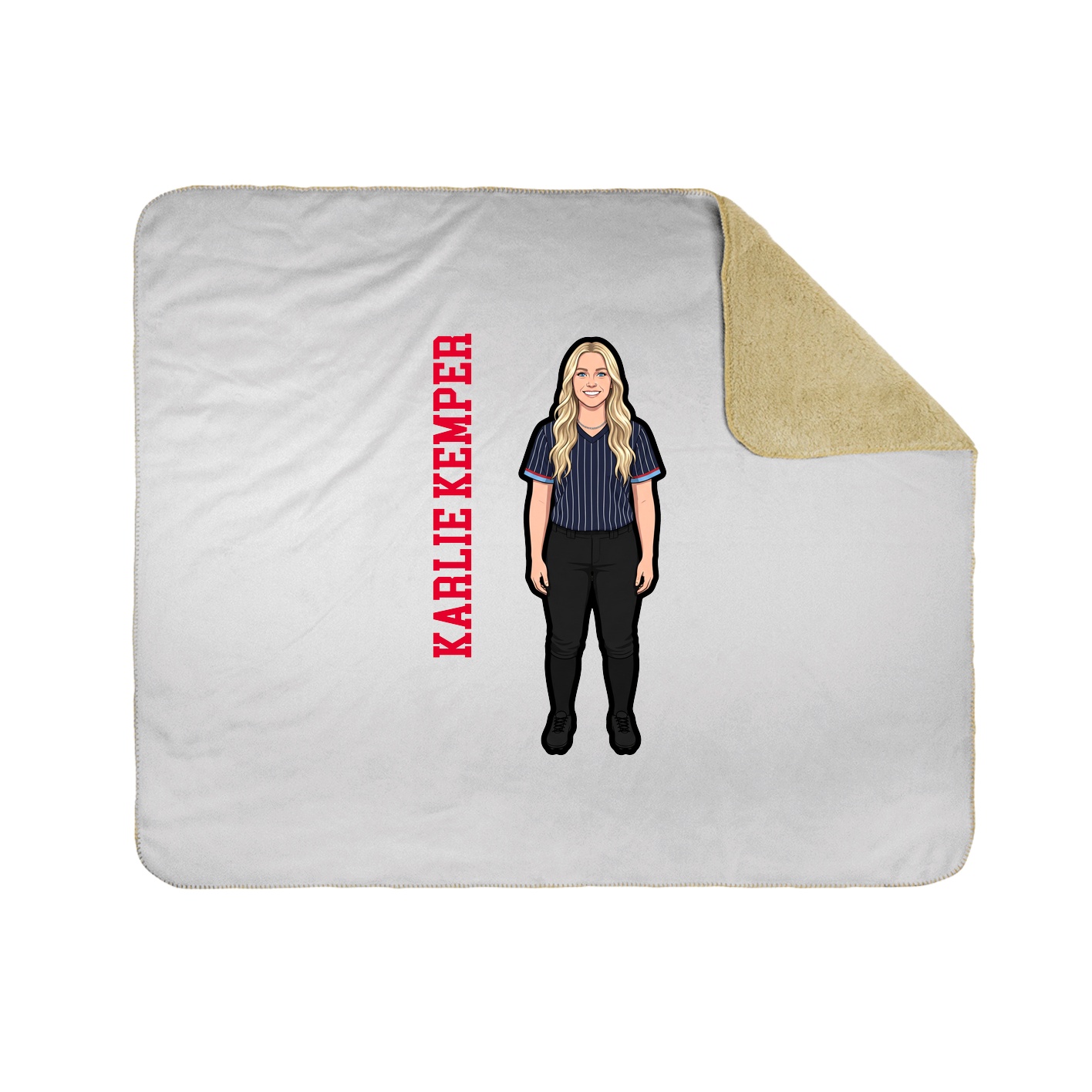 Throw Blanket — Name Vertical in White
