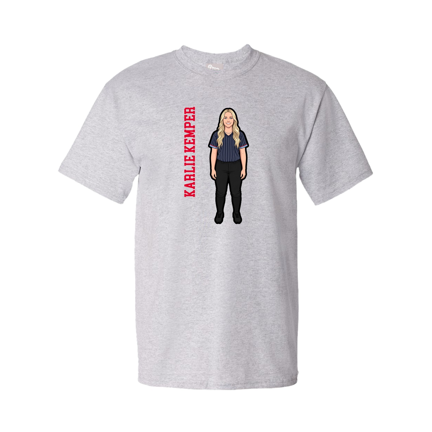 Tee — Name Vertical in Grey