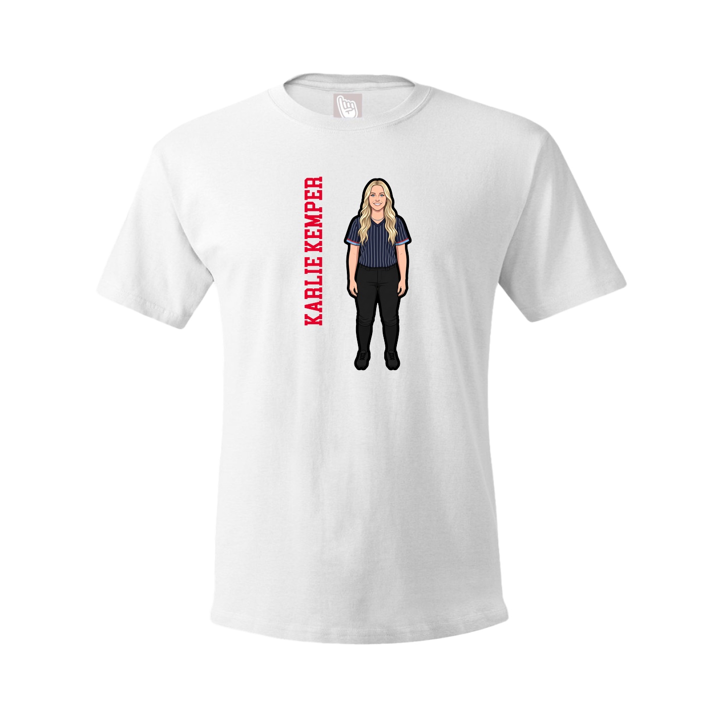 Youth Tee — Name Vertical in White
