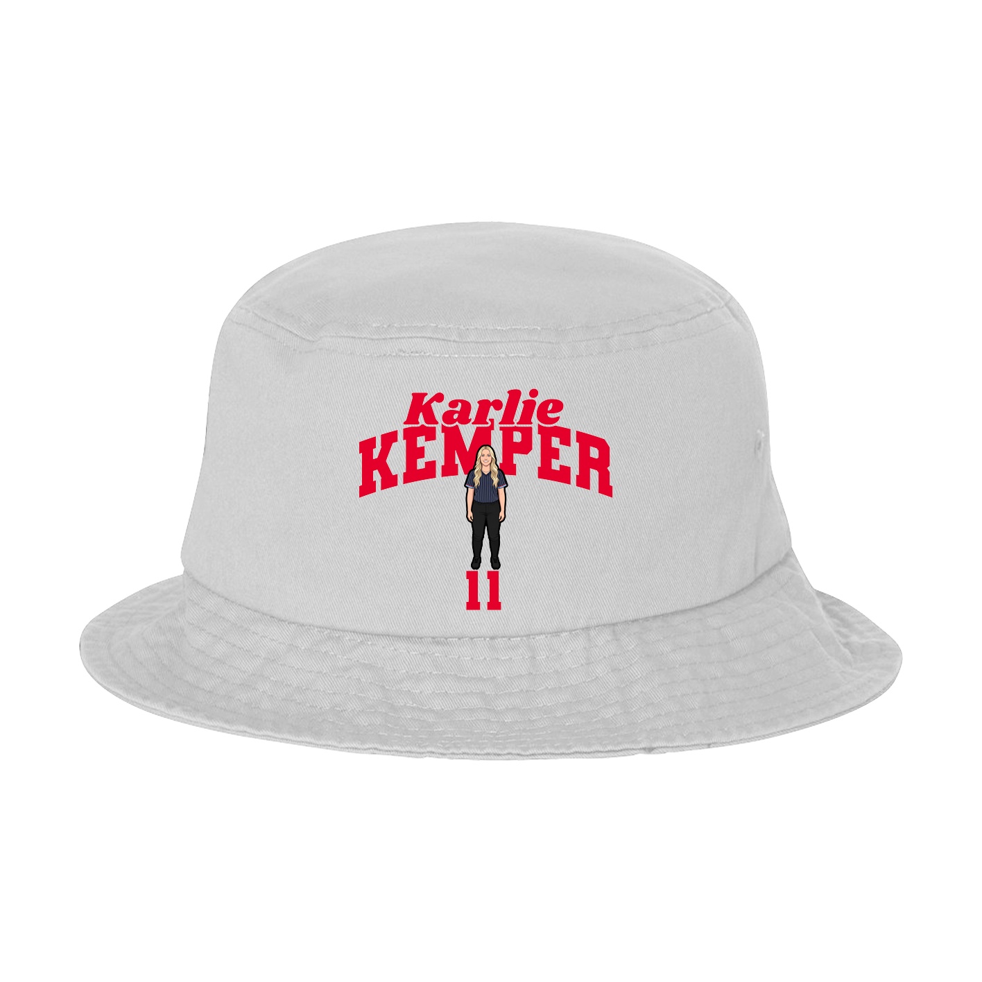 Bucket Cap — Signature Arch in White