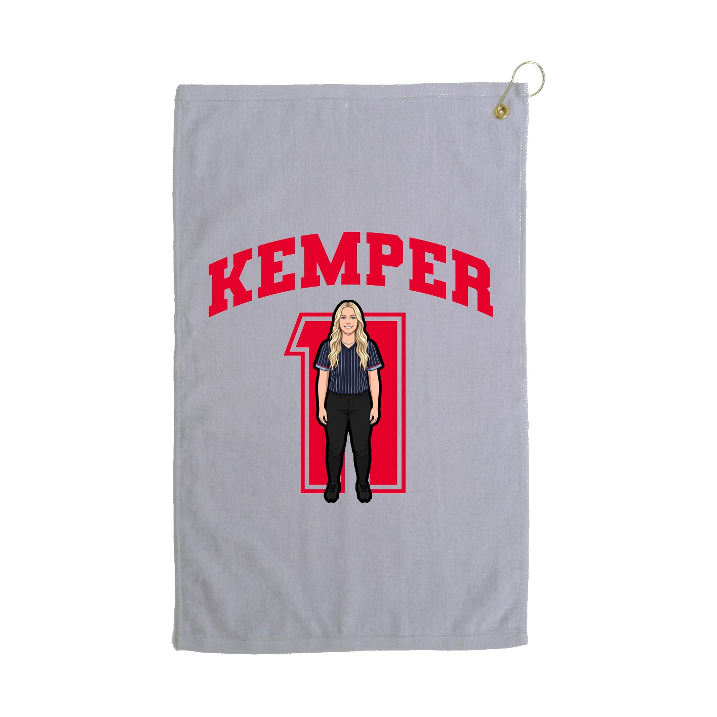 Golf Towel — Number in Grey