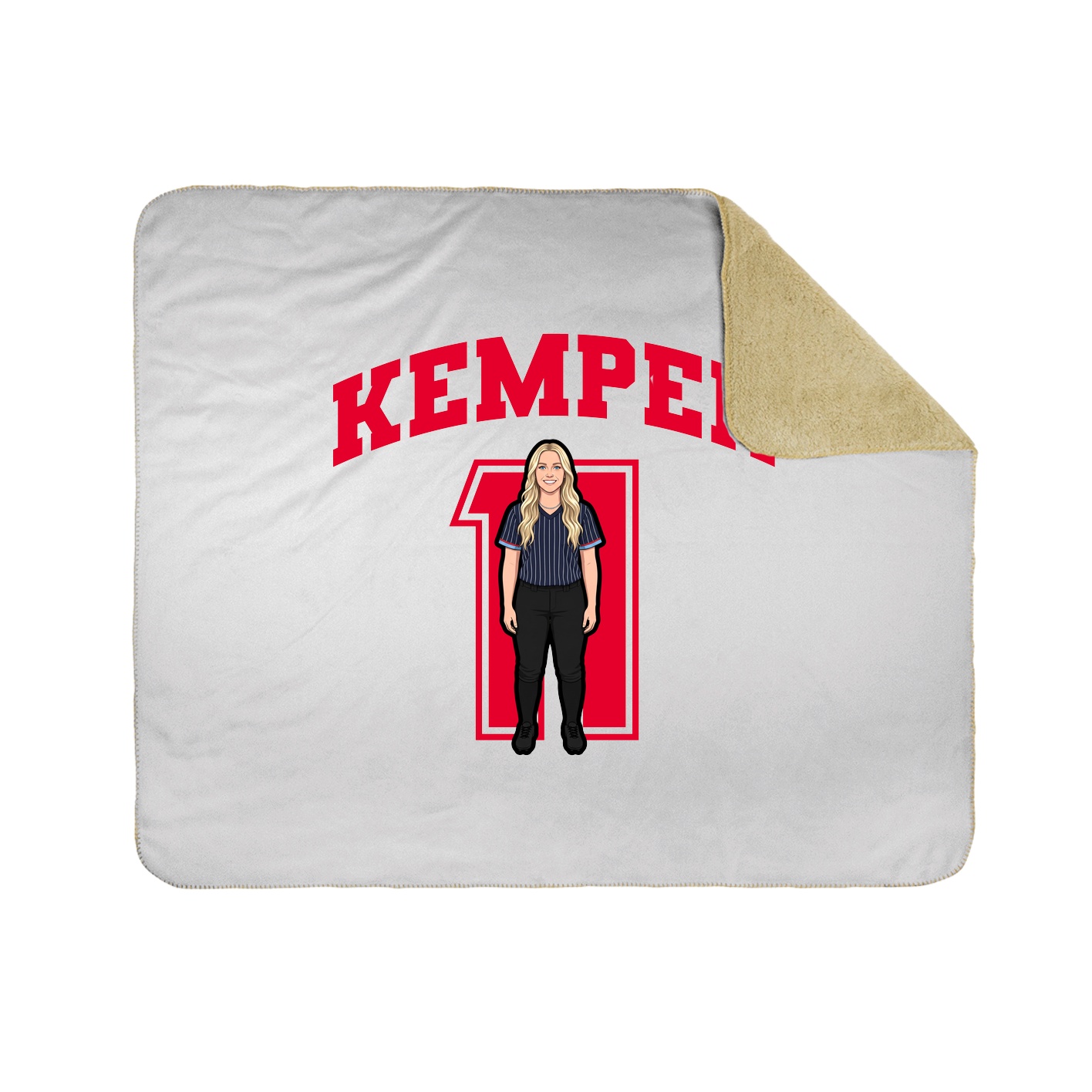 Throw Blanket — Number in White