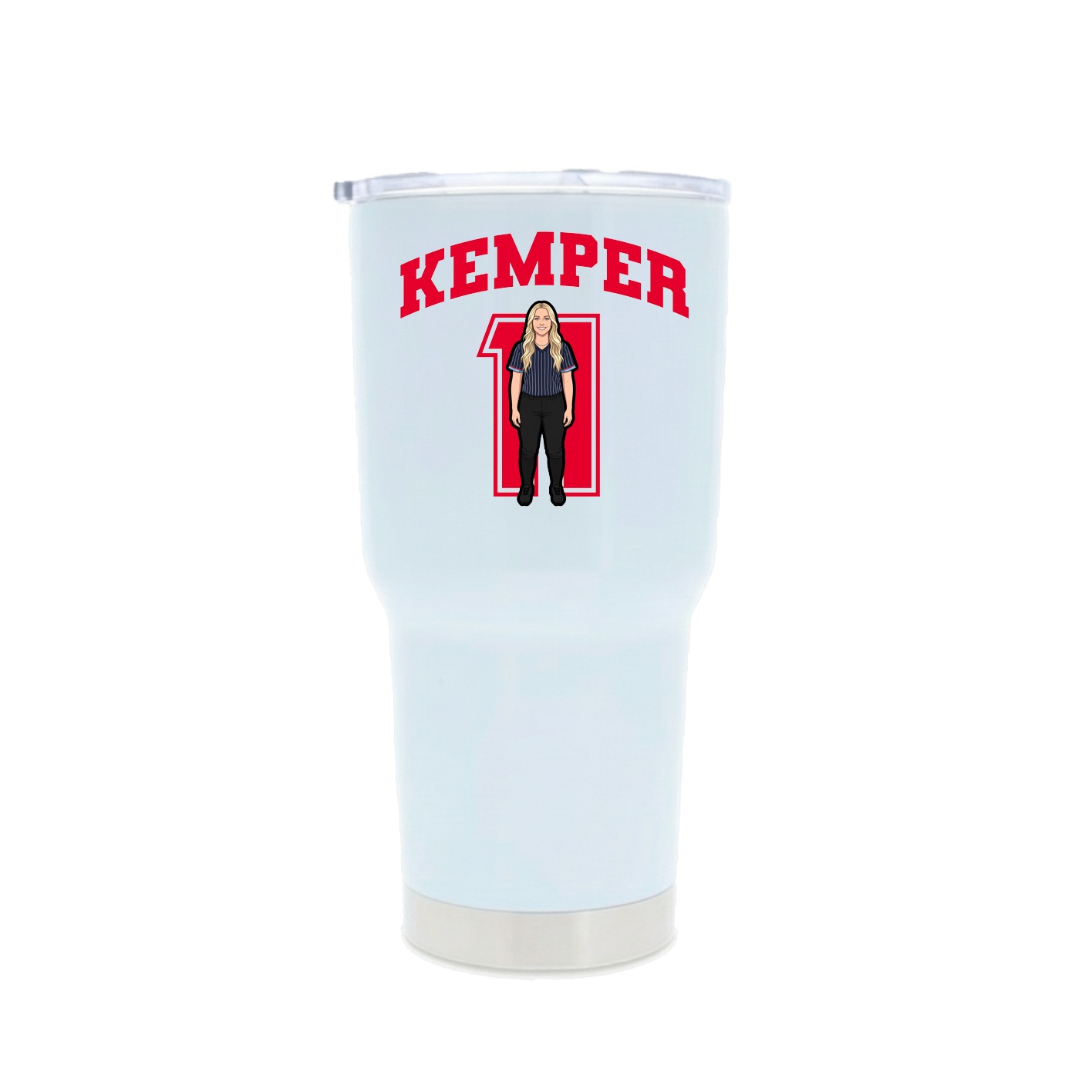 30oz Stainless Steel Tumbler — Number in White