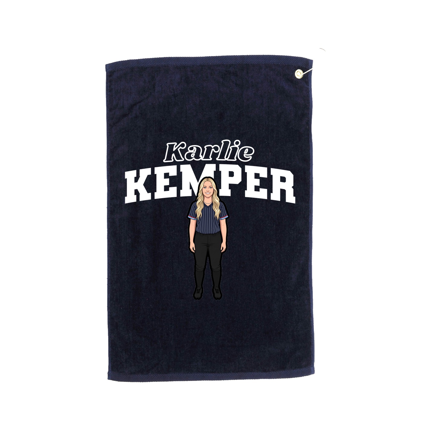 Golf Towel — Name Arch in Navy