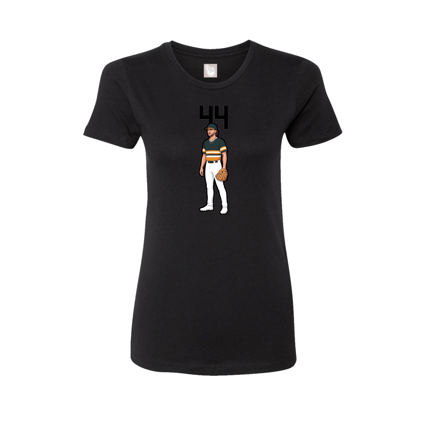 Fitted Women's Tee — Number Top in Black
