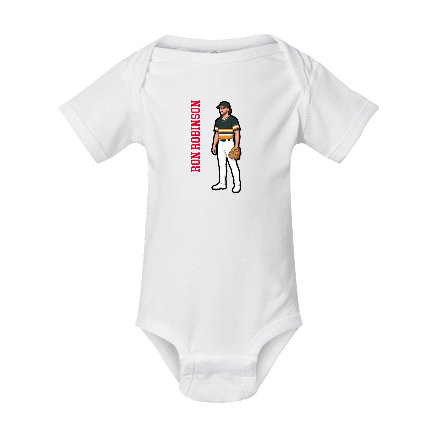 Baby Onesie — Name Vertical in White