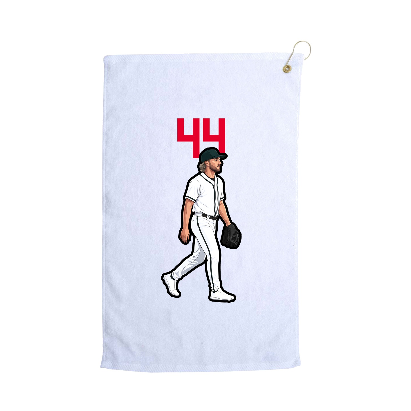 Golf Towel — Number Top in White