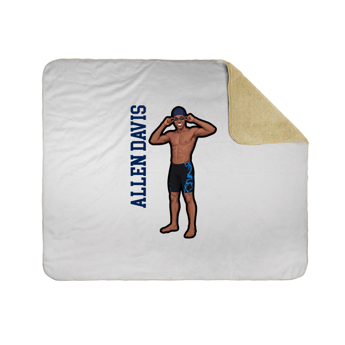Throw Blanket — Name Vertical in White