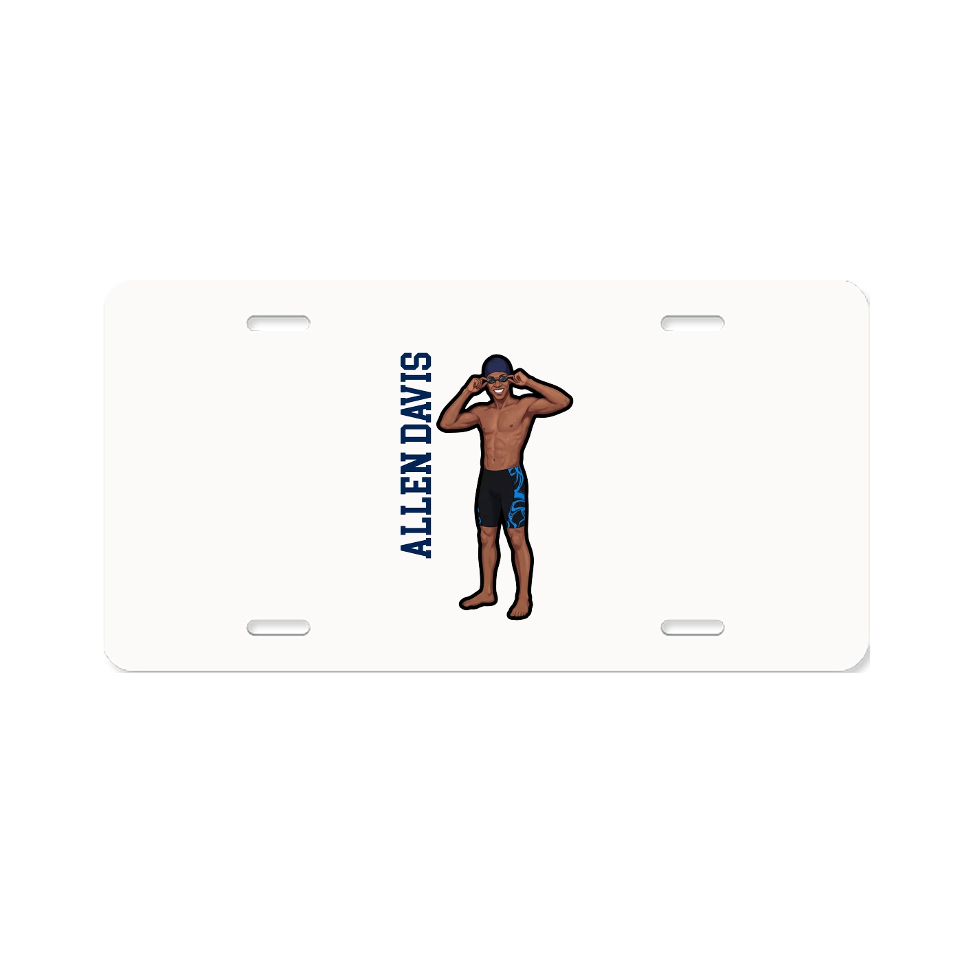 License Plate — Name Vertical in Classic