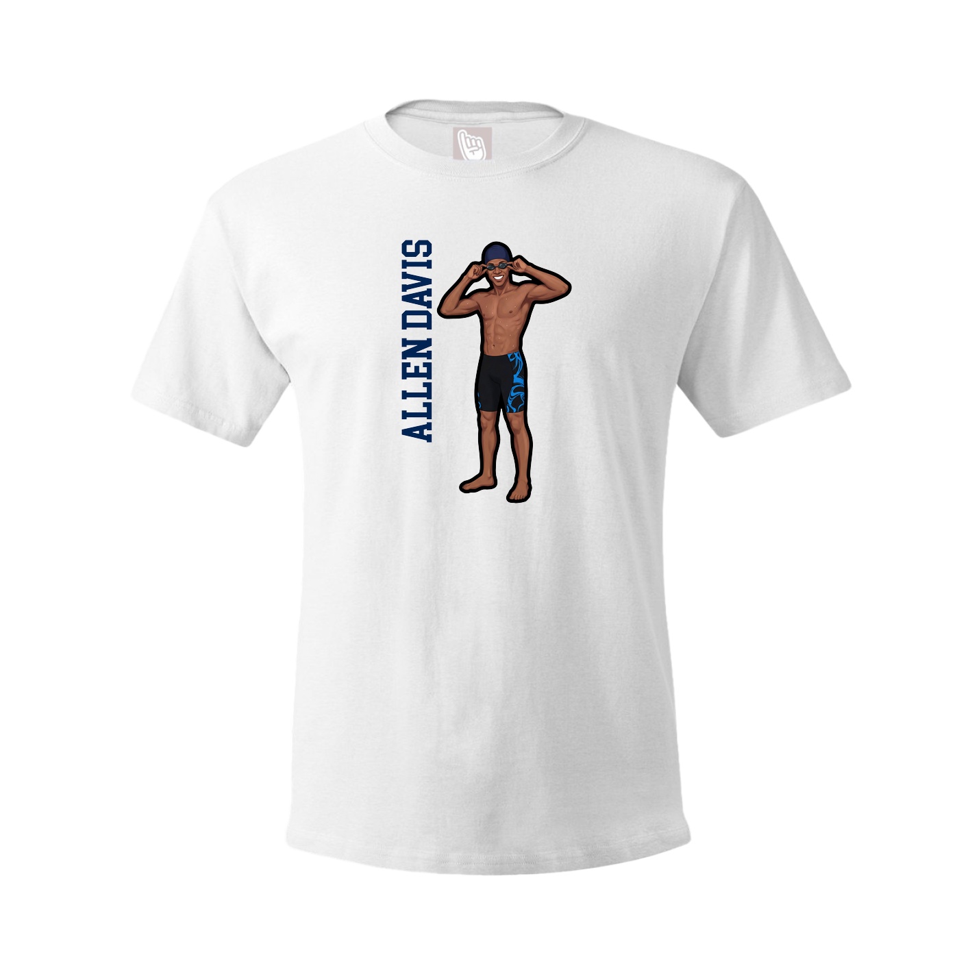 Tee — Name Vertical in White