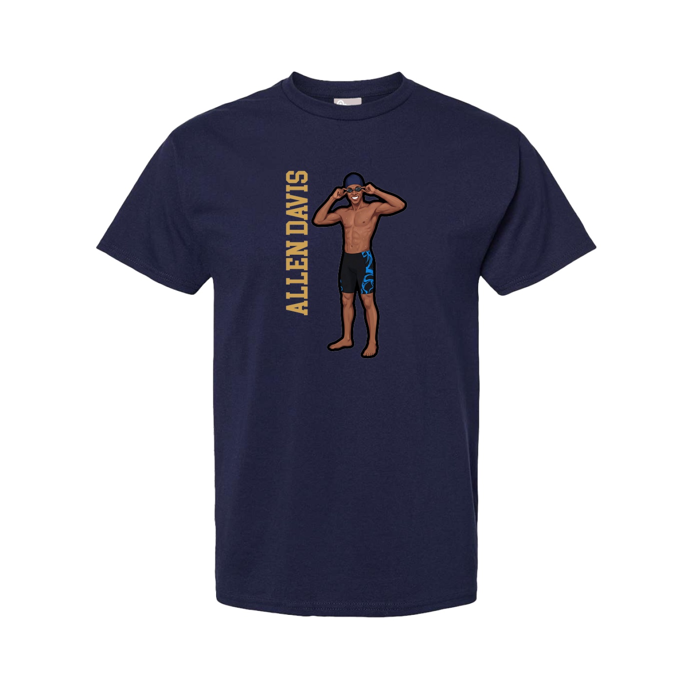 Youth Tee — Name Vertical in Navy