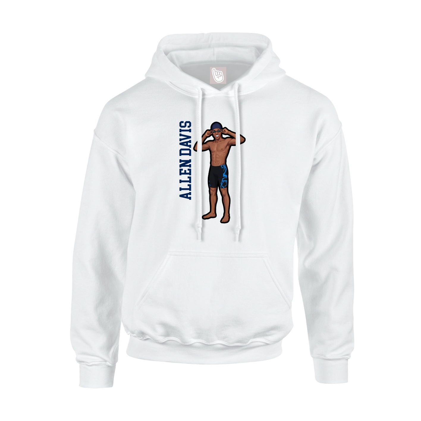 Youth Hoodie — Name Vertical in White