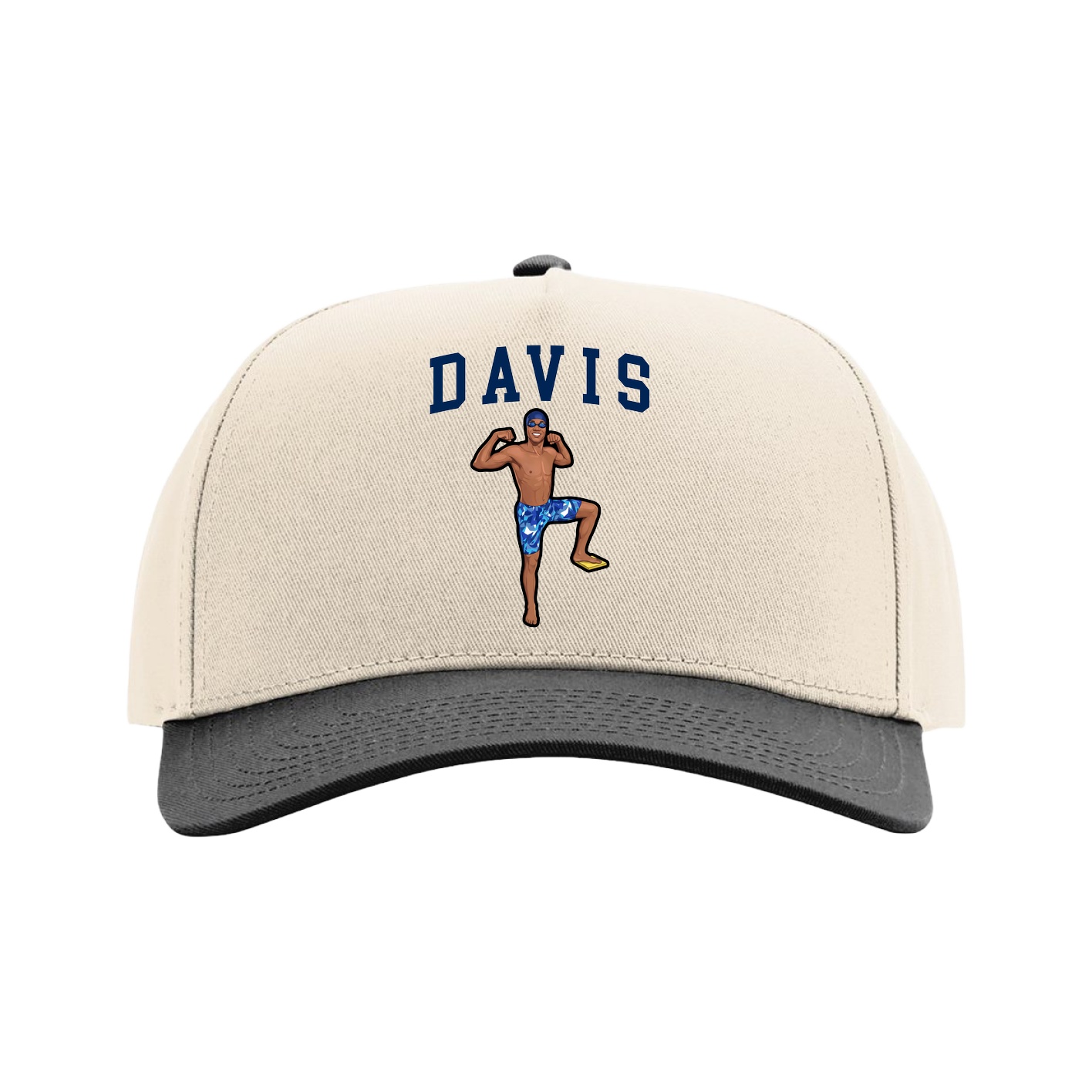 Full Fabric Five-Panel Champ Cap — Shirsey in Cream/Black