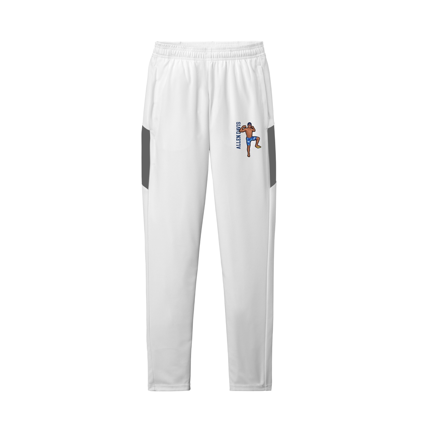 Team Travel Pant — Name Vertical in White/Grey