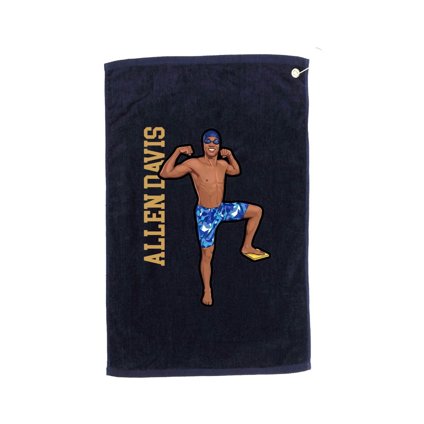 Golf Towel — Name Vertical in Navy