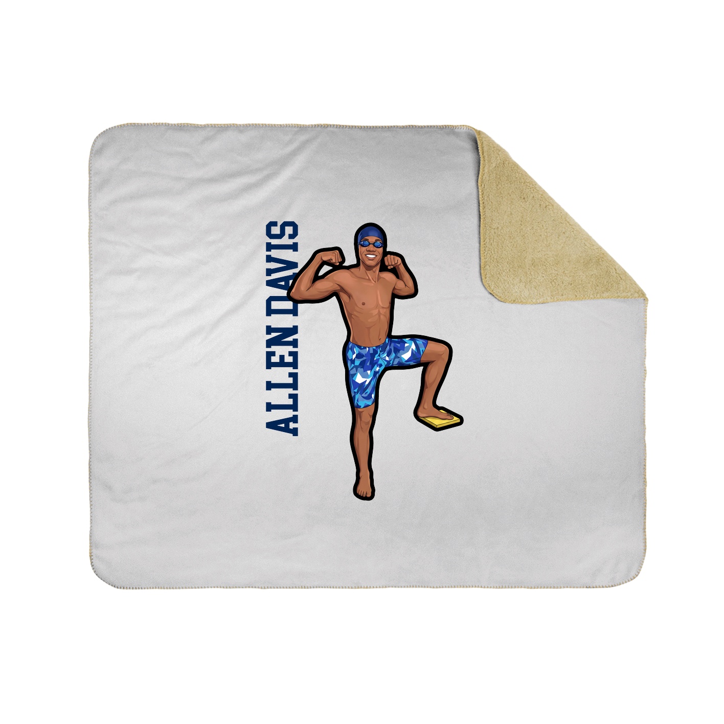 Throw Blanket — Name Vertical in White