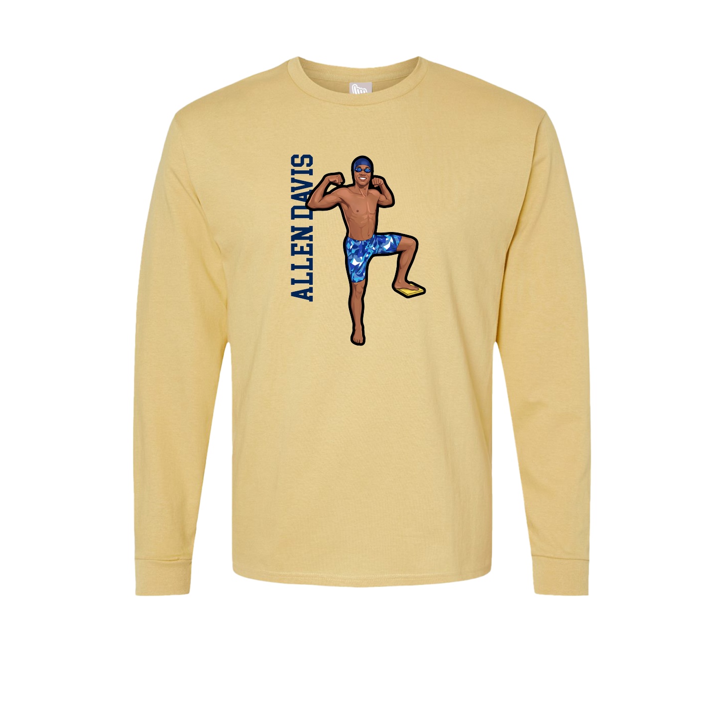 Long Sleeve Tee — Name Vertical in Vegas Gold