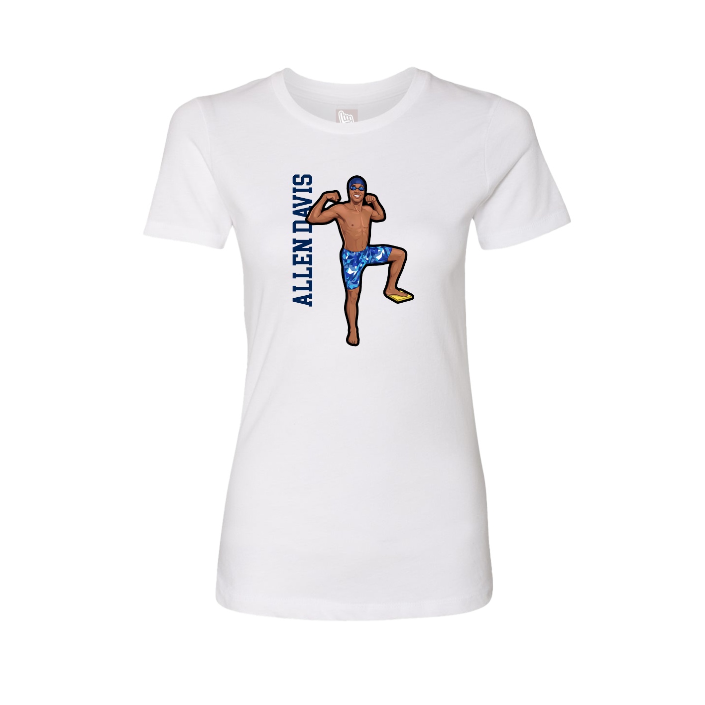 Womens Tee — Name Vertical in White