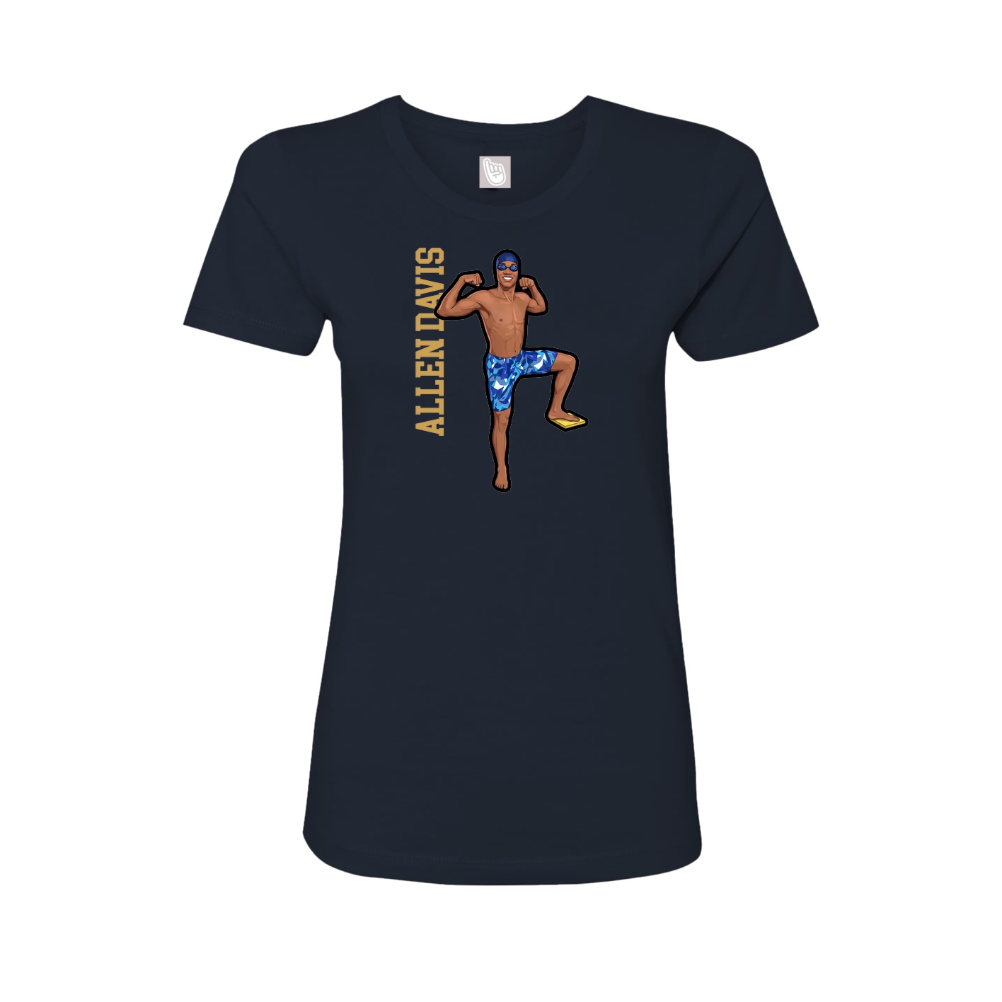 Womens Tee — Name Vertical in Navy