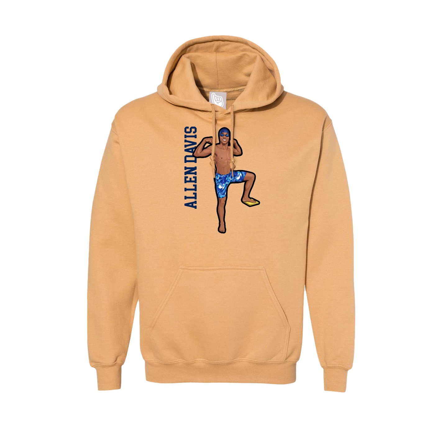 Hoodie — Name Vertical in Vegas Gold