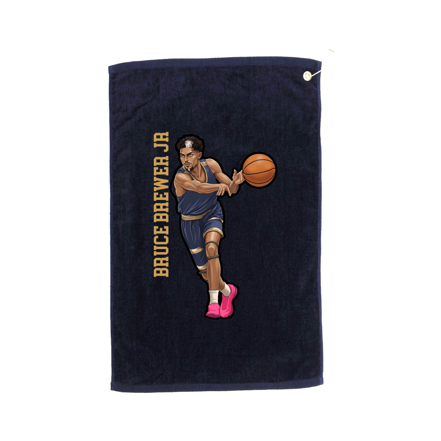 Golf Towel — Name Vertical in Navy