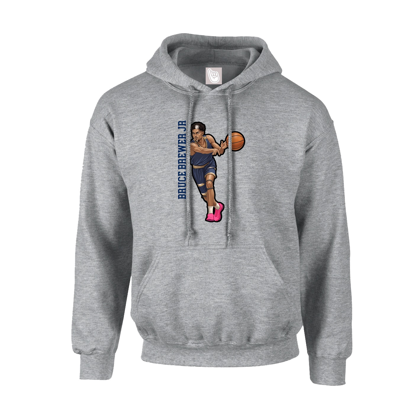 Hoodie — Name Vertical in Grey