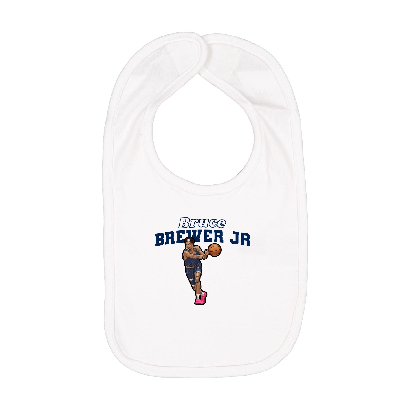 Infant Bib — Name Arch in White