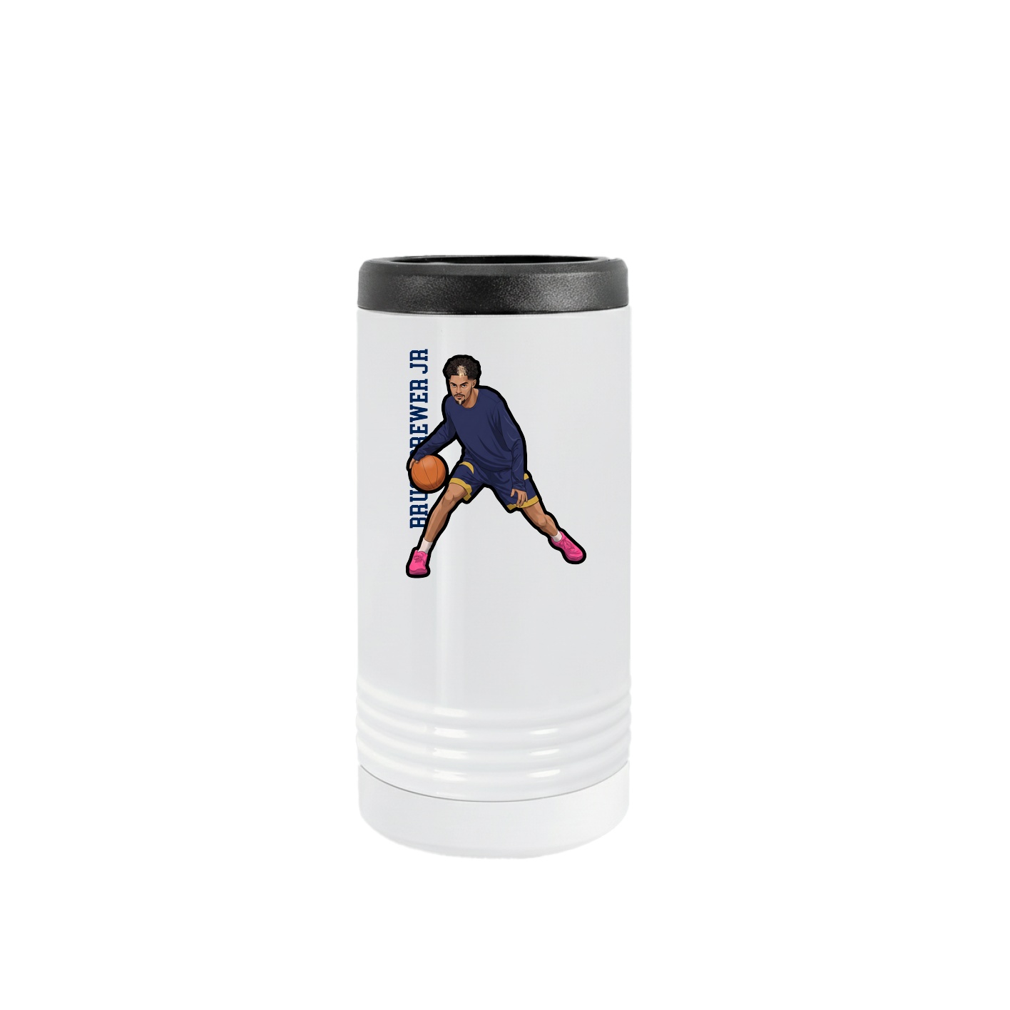 Slim Beverage Holder — Name Vertical in White