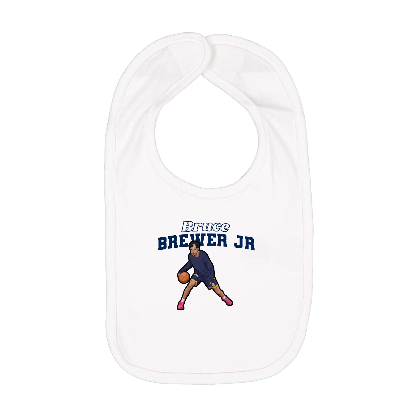 Infant Bib — Name Arch in White