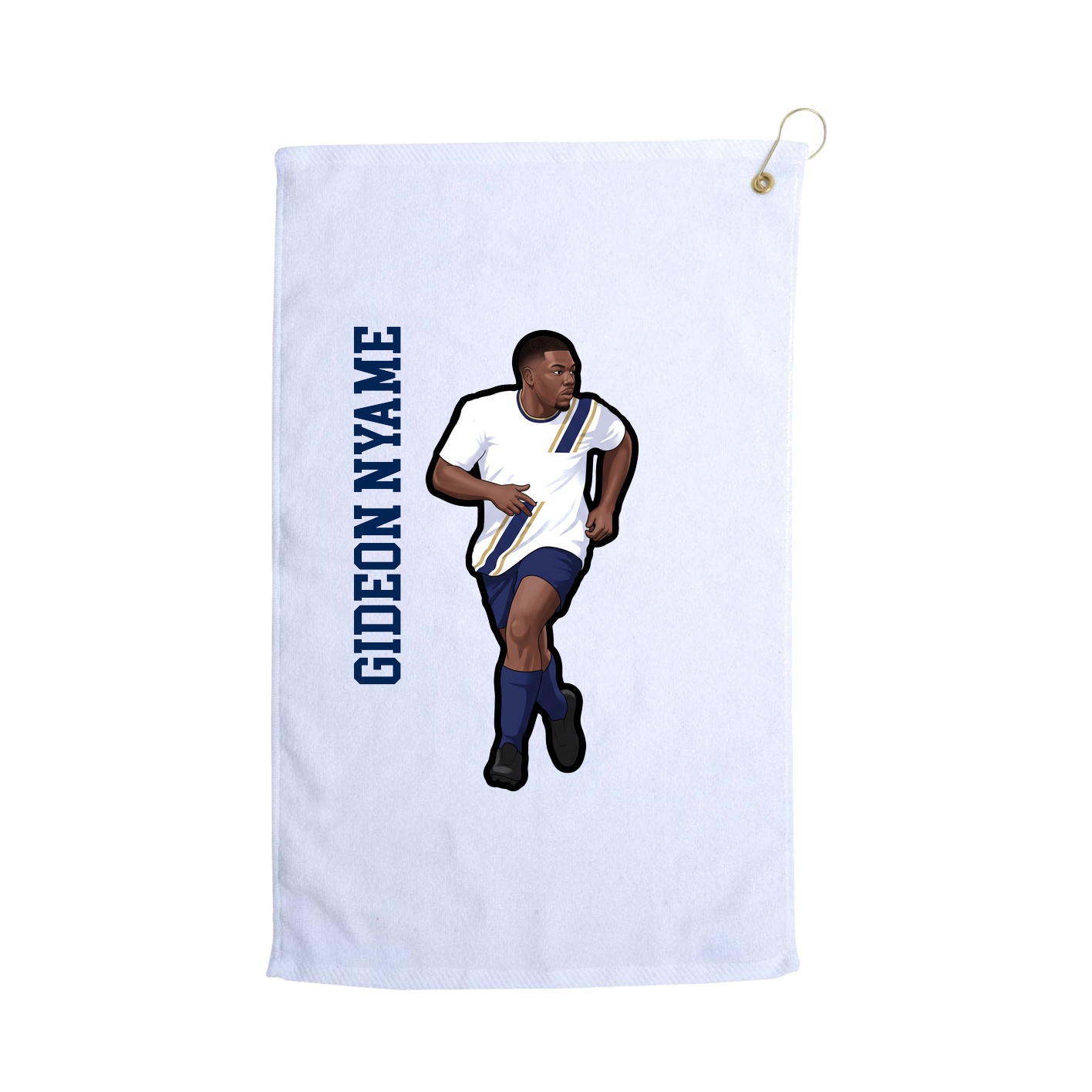 Golf Towel — Name Vertical in White