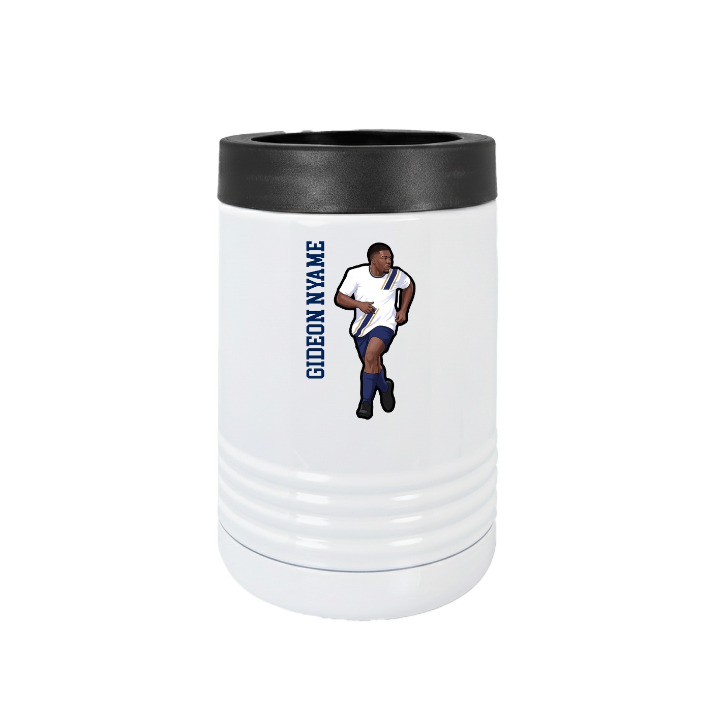 Beverage Holder — Name Vertical in White