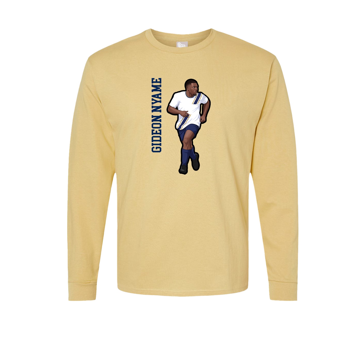 Long Sleeve Tee — Name Vertical in Vegas Gold