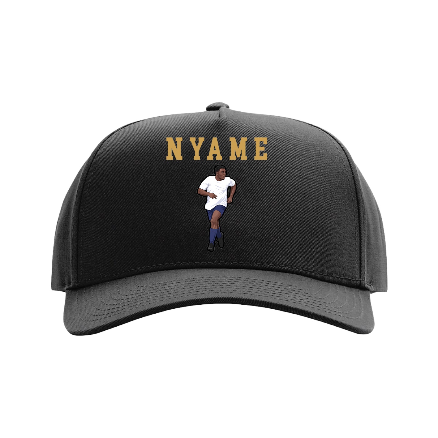 Full Fabric Five-Panel Champ Cap — Shirsey in Black