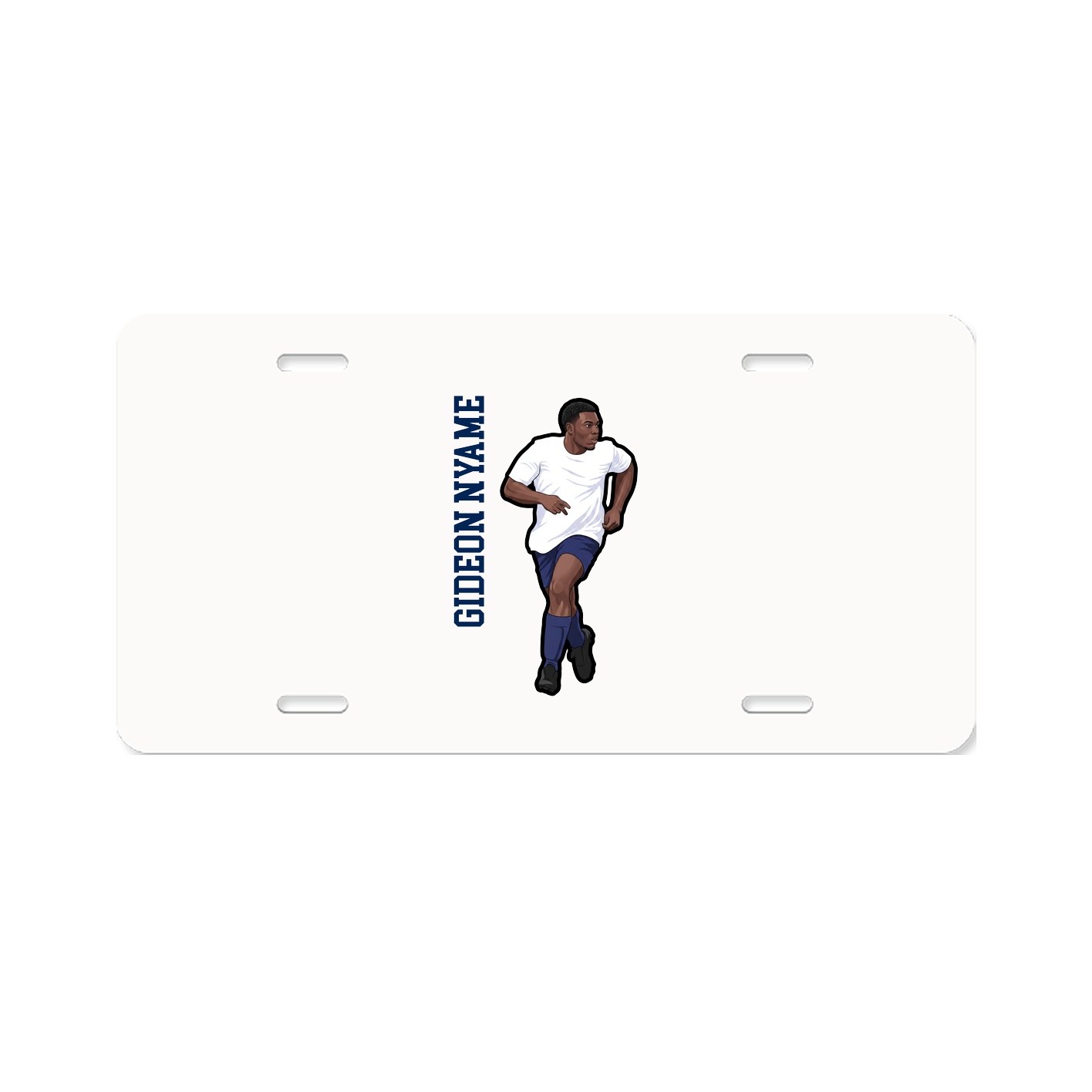License Plate — Name Vertical in Classic